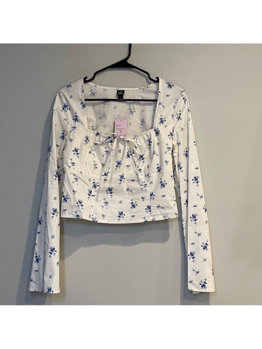 NWT Wild Fable Long Sleeve Cotton Milkmaid Top Size M - Picture 4 of 12